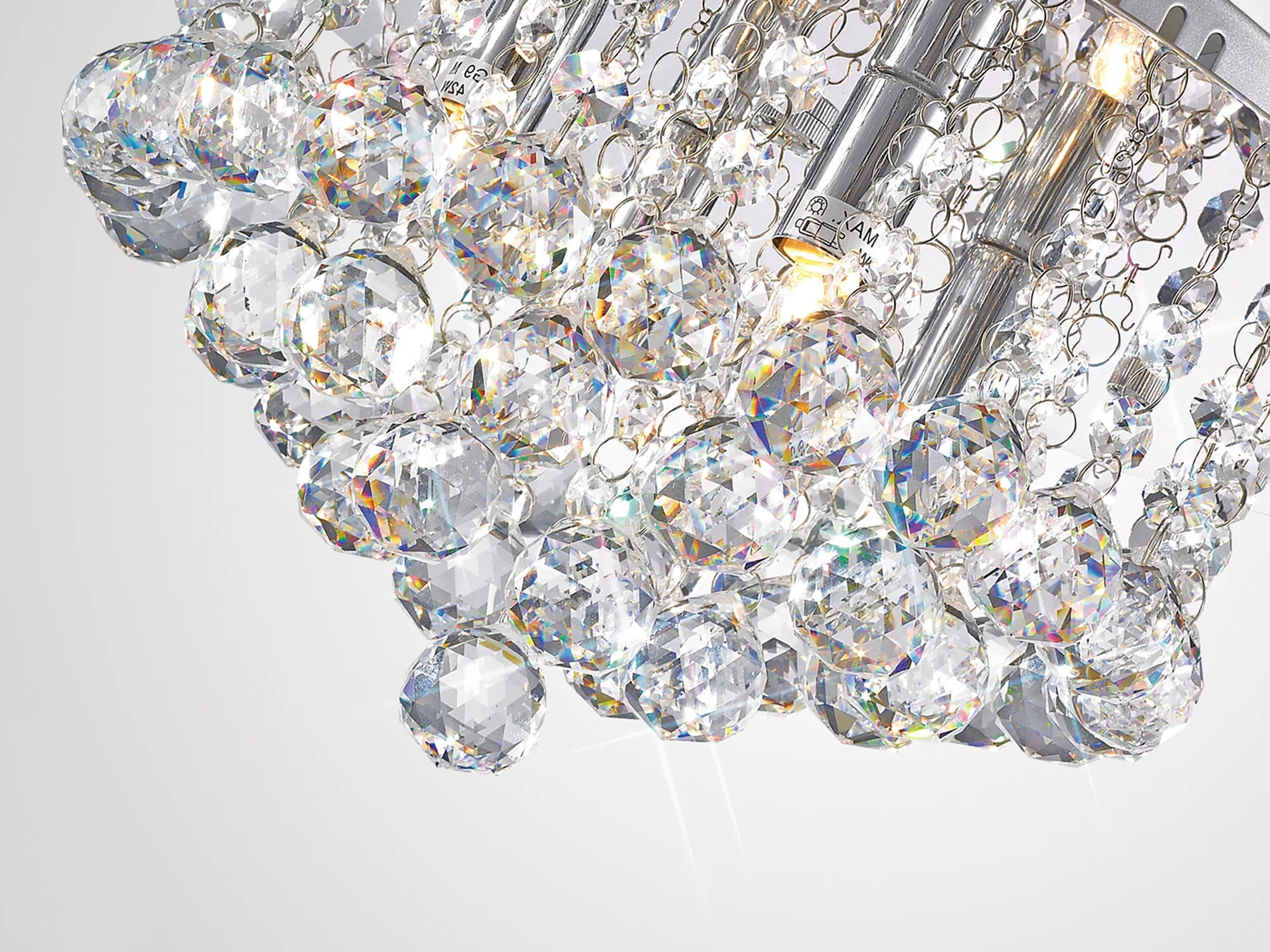 Dahlia 4/6Lt Flush Ceiling Crystal Light-  French Gold/ Polished Chrome