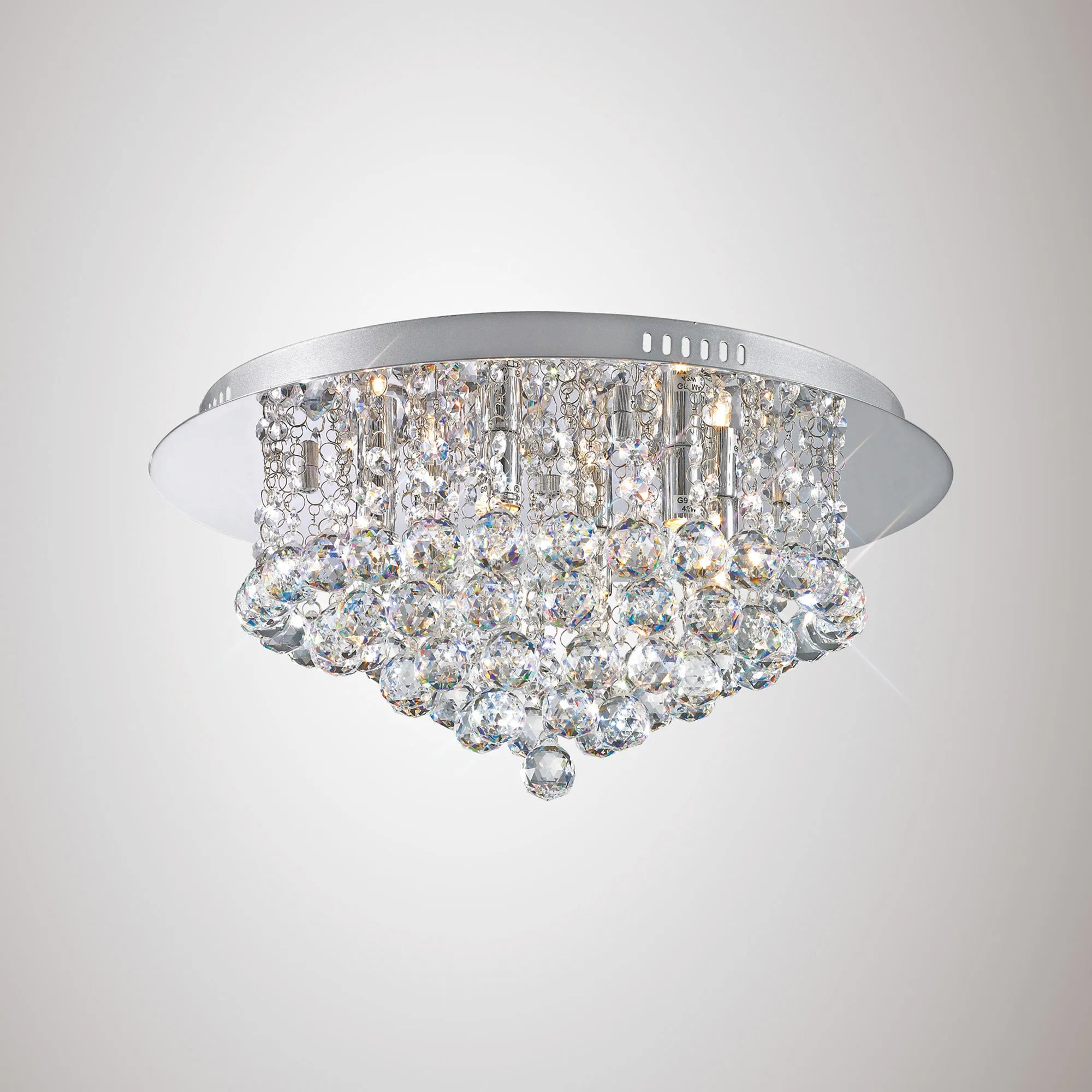 Dahlia 4/6Lt Flush Ceiling Crystal Light-  French Gold/ Polished Chrome
