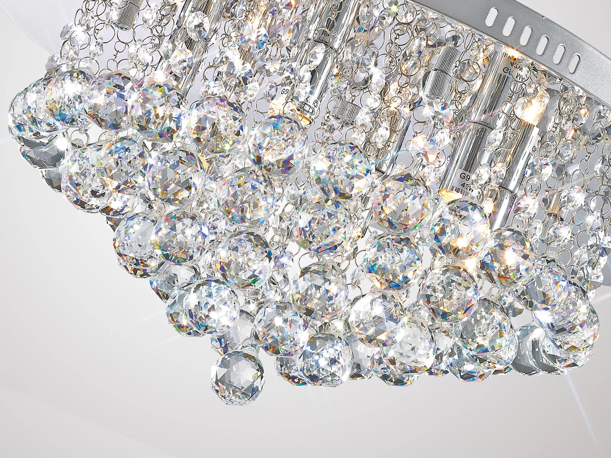 Dahlia 4/6Lt Flush Ceiling Crystal Light-  French Gold/ Polished Chrome