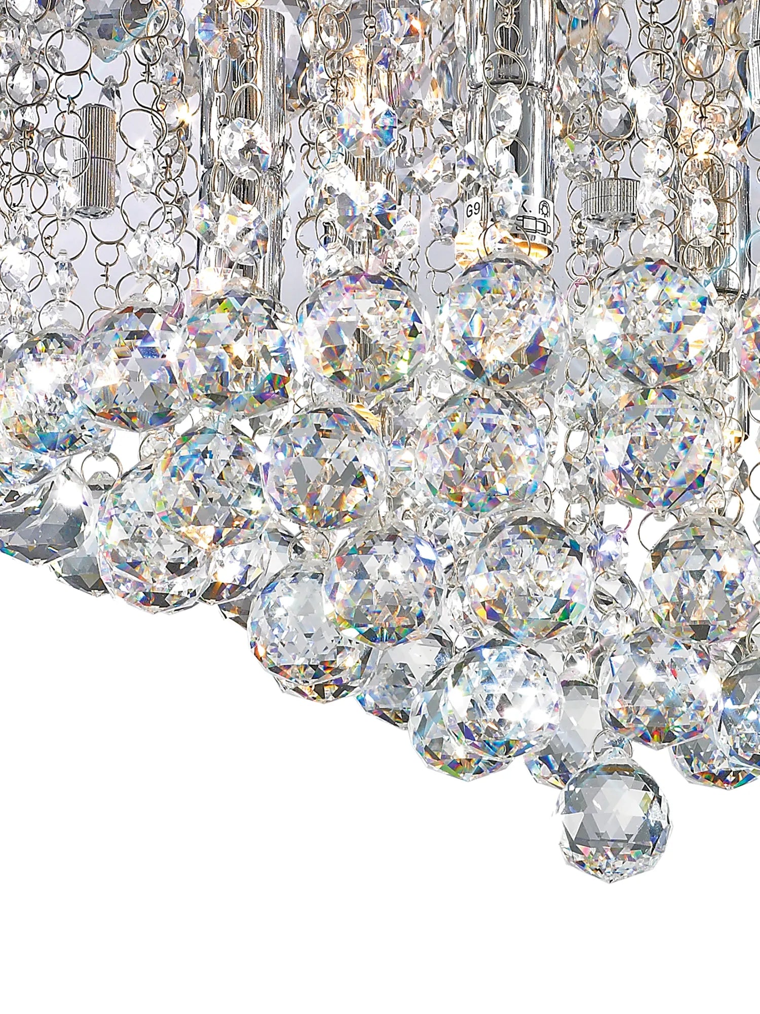 Dahlia 4/6Lt Flush Ceiling Crystal Light-  French Gold/ Polished Chrome