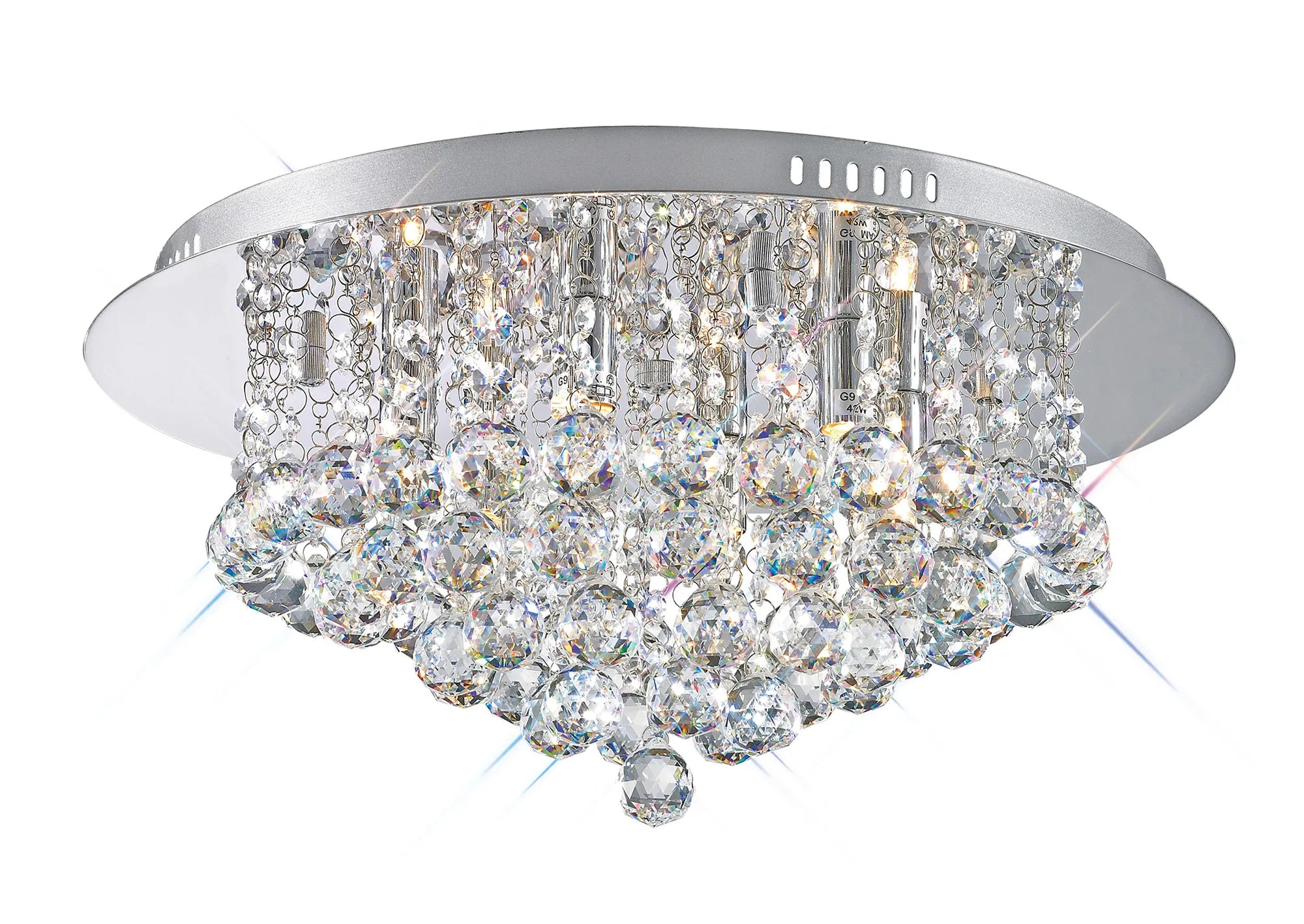 Dahlia 4/6Lt Flush Ceiling Crystal Light-  French Gold/ Polished Chrome