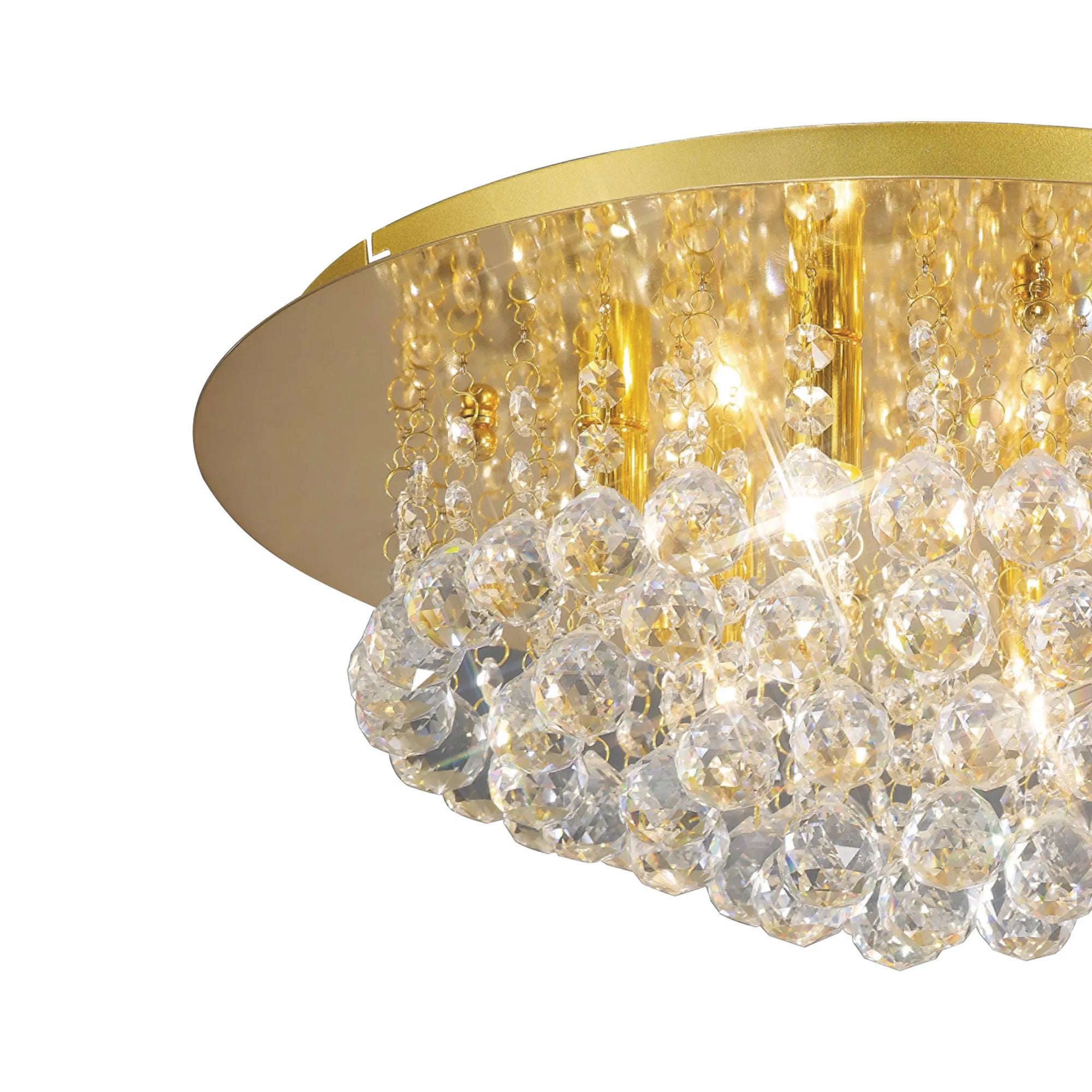 Dahlia 4/6Lt Flush Ceiling Crystal Light-  French Gold/ Polished Chrome