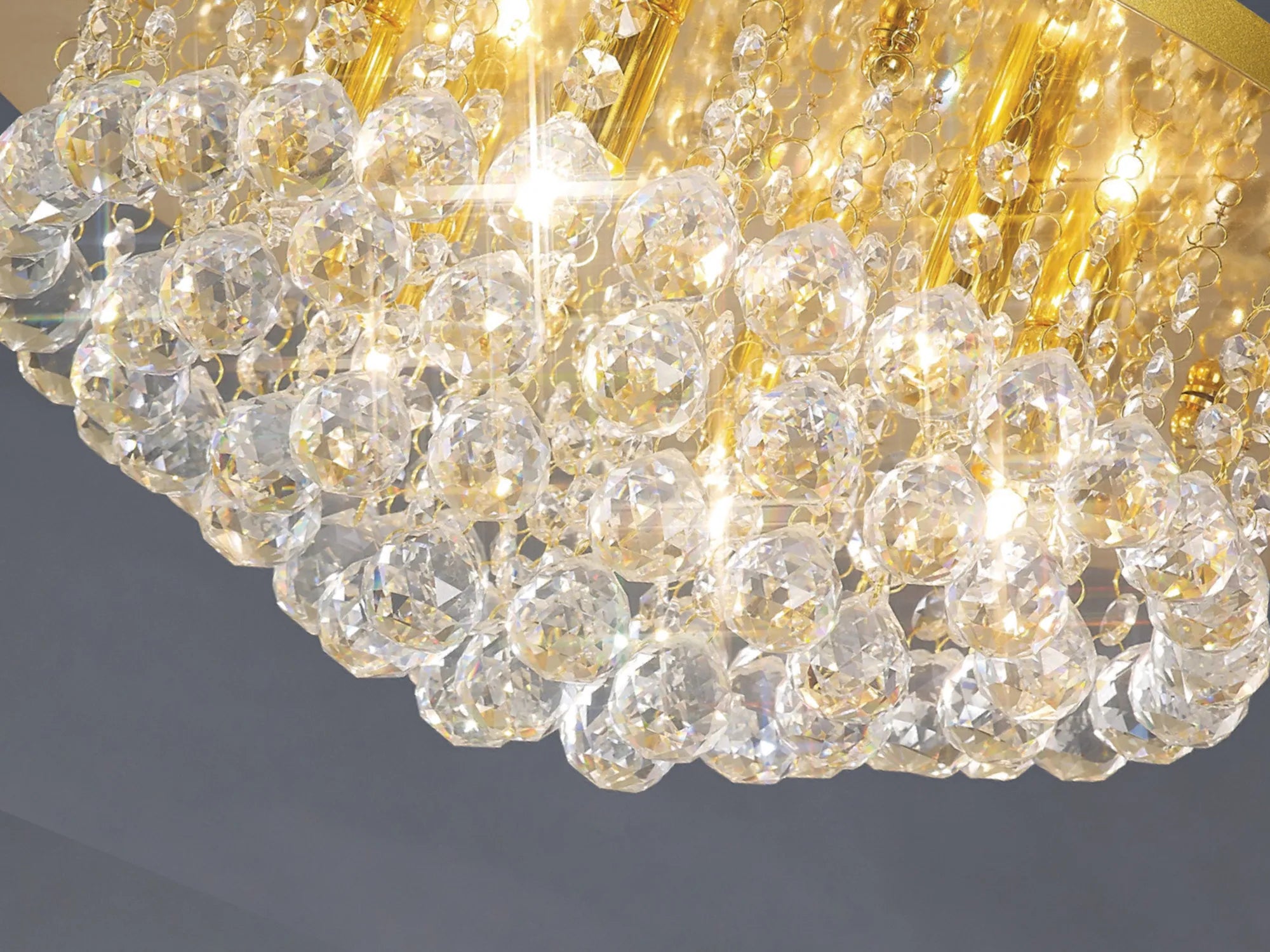 Dahlia 4/6Lt Flush Ceiling Crystal Light-  French Gold/ Polished Chrome