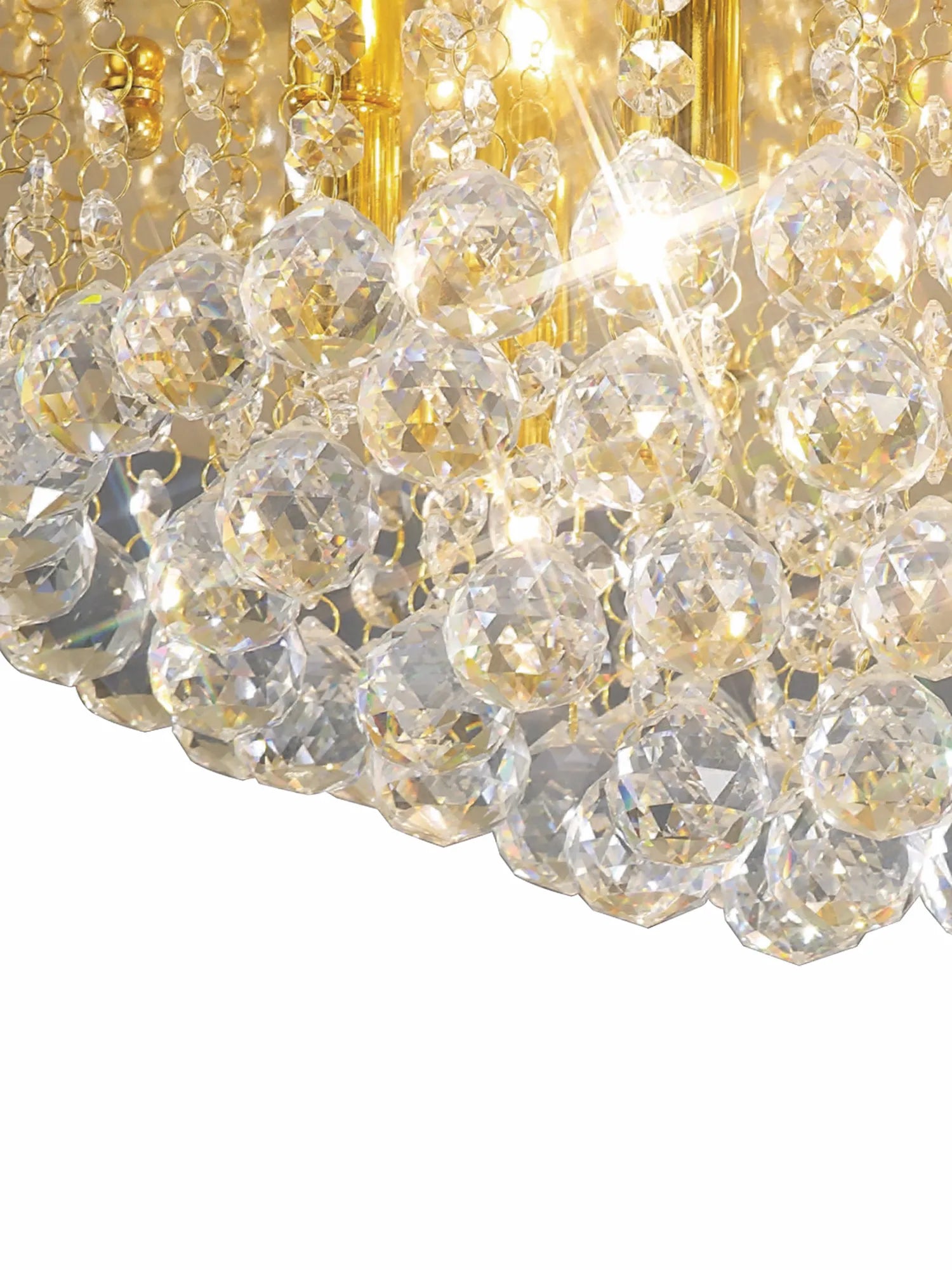 Dahlia 4/6Lt Flush Ceiling Crystal Light-  French Gold/ Polished Chrome