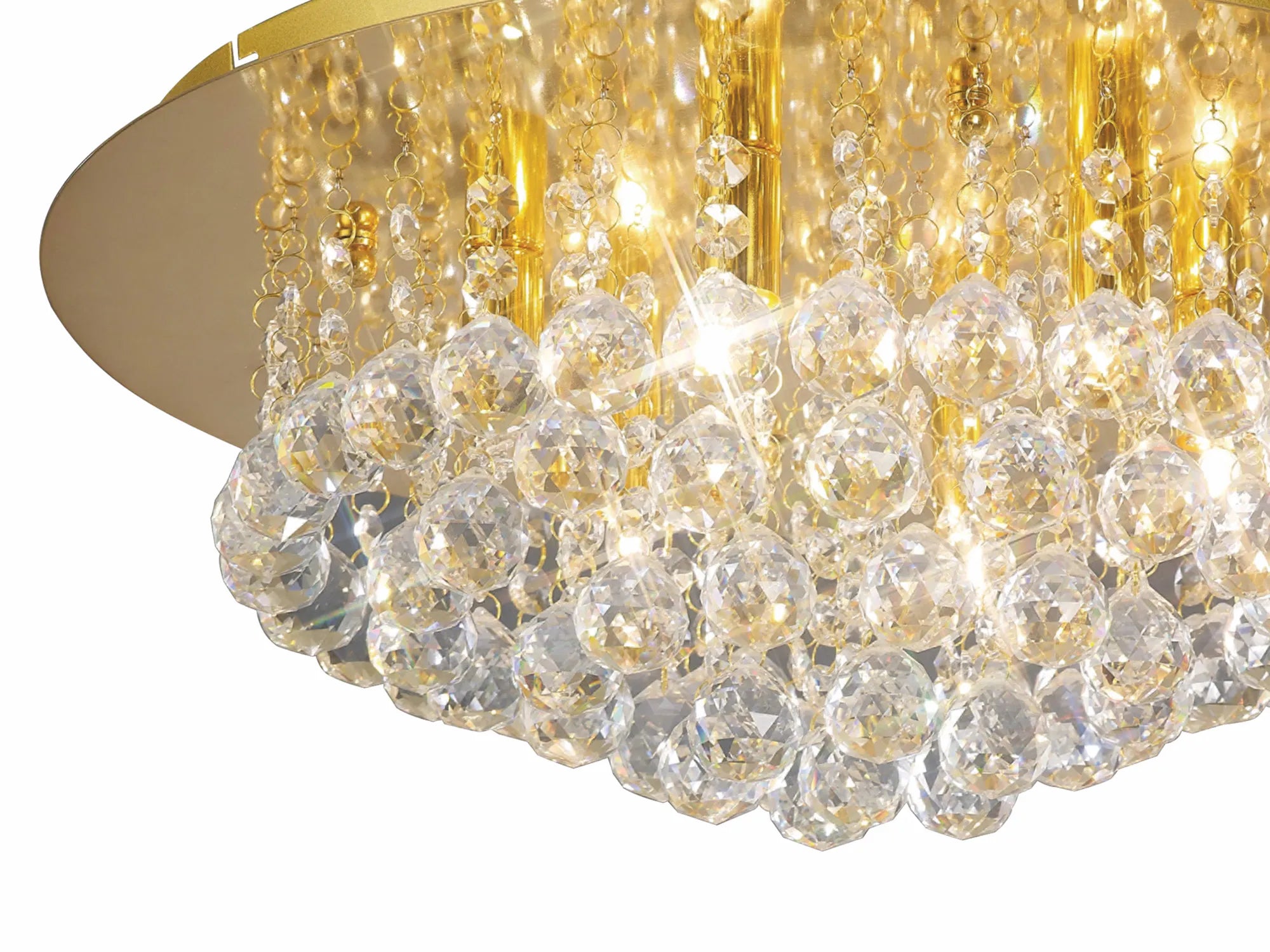 Dahlia 4/6Lt Flush Ceiling Crystal Light-  French Gold/ Polished Chrome