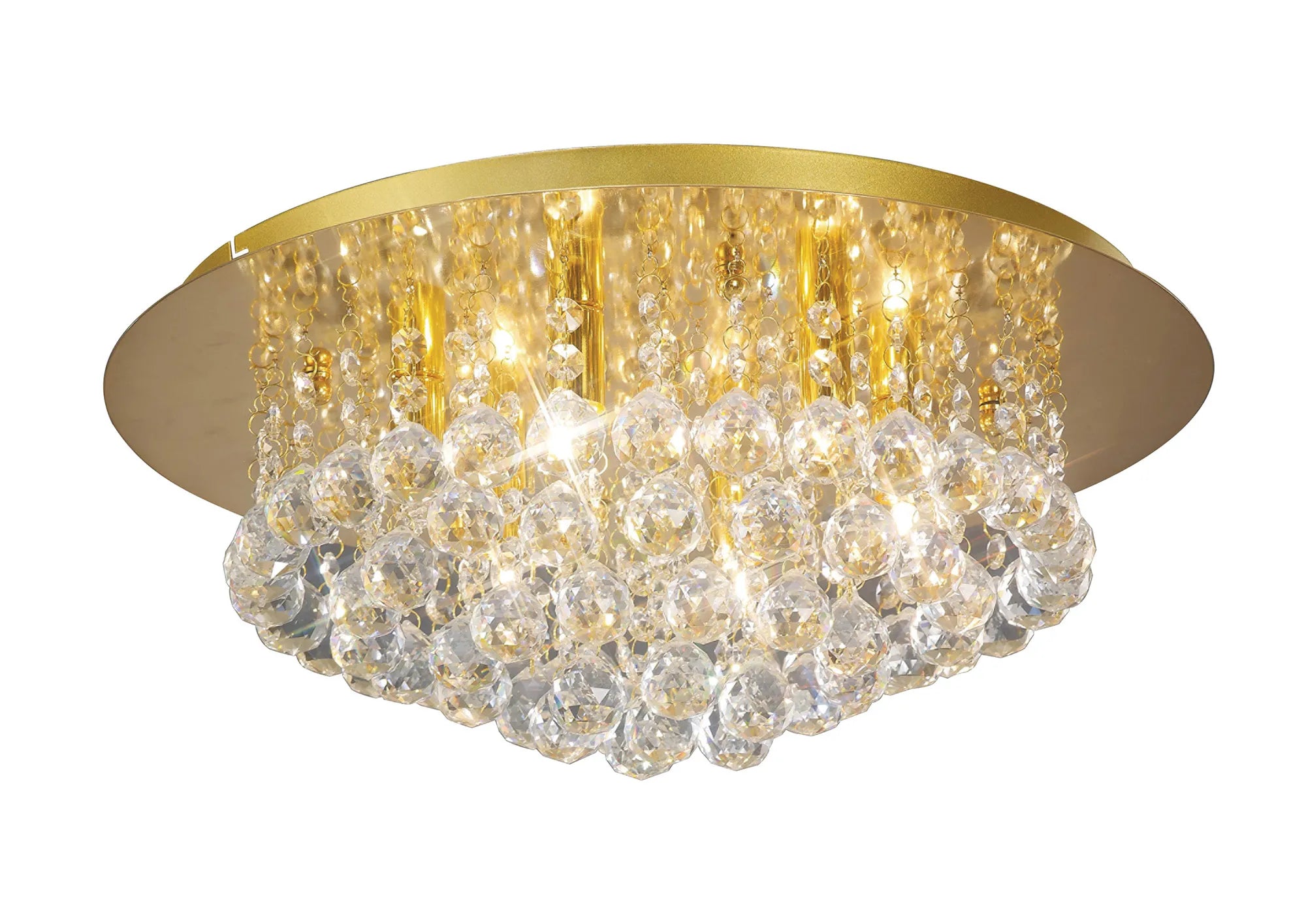 Dahlia 4/6Lt Flush Ceiling Crystal Light-  French Gold/ Polished Chrome