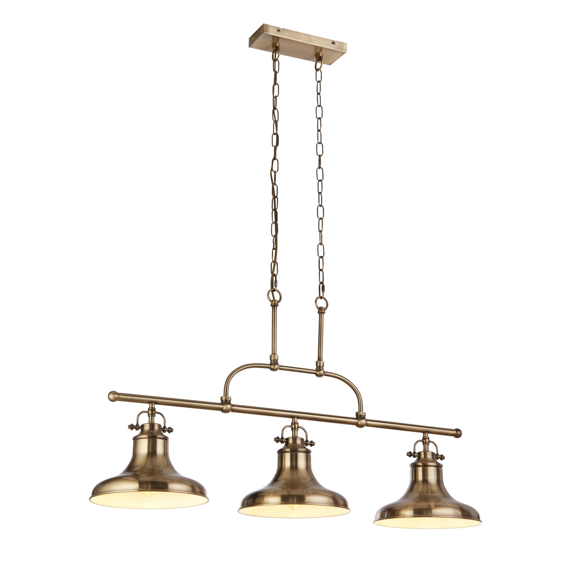 Dallas 3Lt Kitchen Light - Antique Brass/Satin Silver Finish