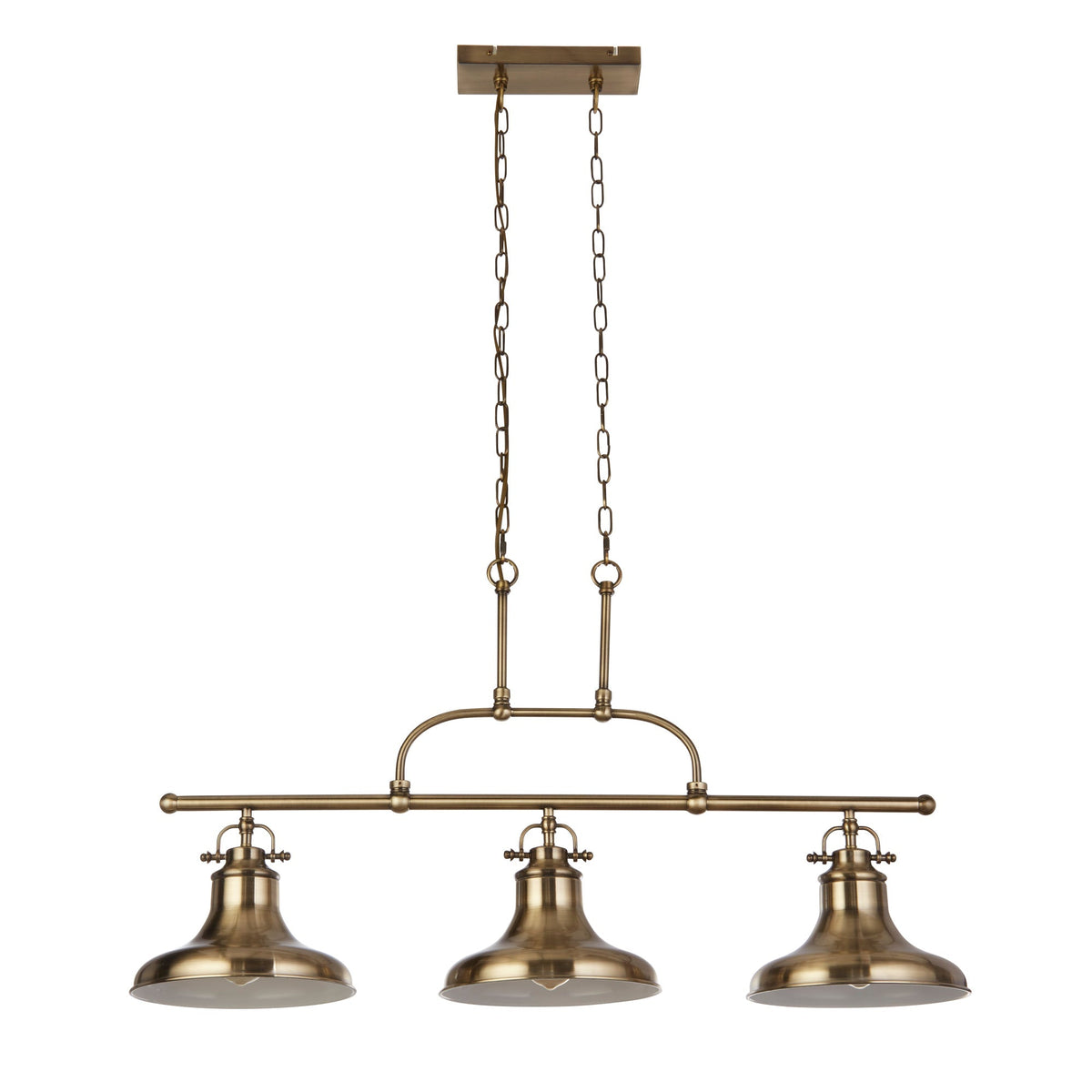 Dallas 3Lt Kitchen Light - Antique Brass/Satin Silver Finish