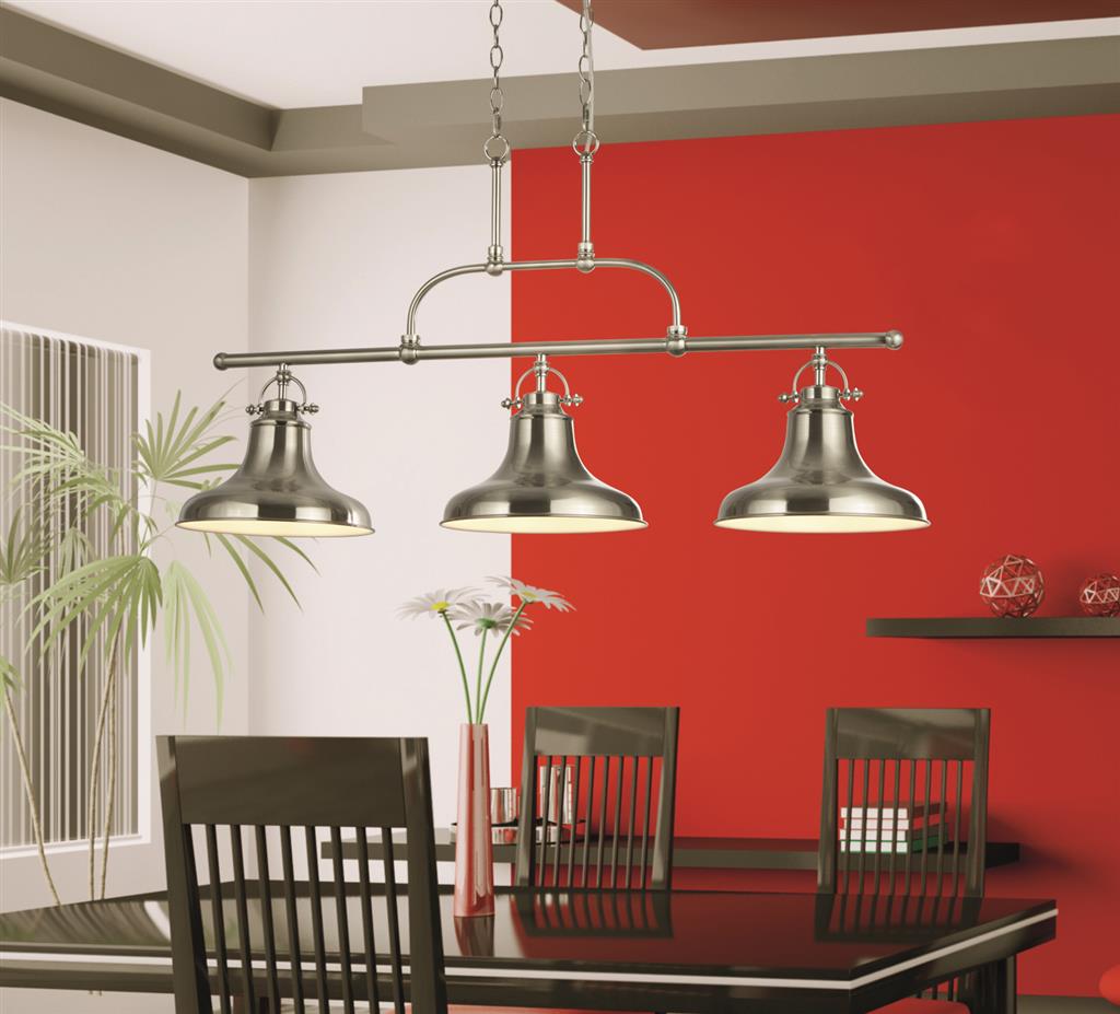 Dallas 3Lt Kitchen Light - Antique Brass/Satin Silver Finish