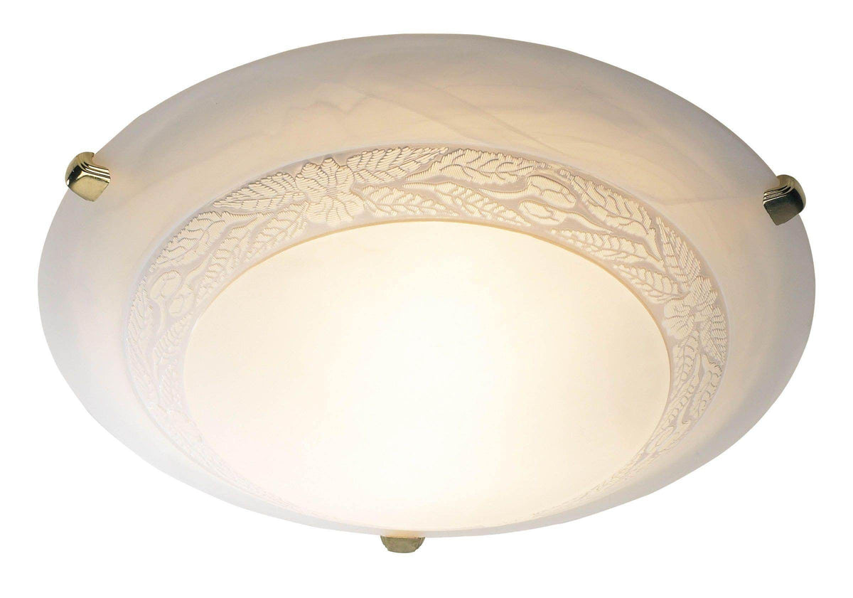 Dar Damask 50CM Flush Brass & Glass - Cusack Lighting