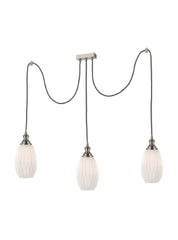 Dante 3Lt Medium/Large Cluster Ceiling Light - Matt White/Amber/smoked Finish IP20