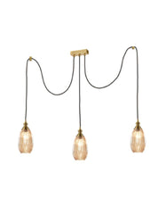 Dante 3Lt Medium/Large Cluster Ceiling Light - Matt White/Amber/smoked Finish IP20