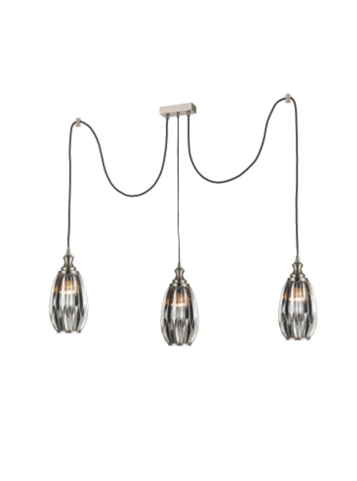 Dante 3Lt Medium/Large Cluster Ceiling Light - Matt White/Amber/smoked Finish IP20
