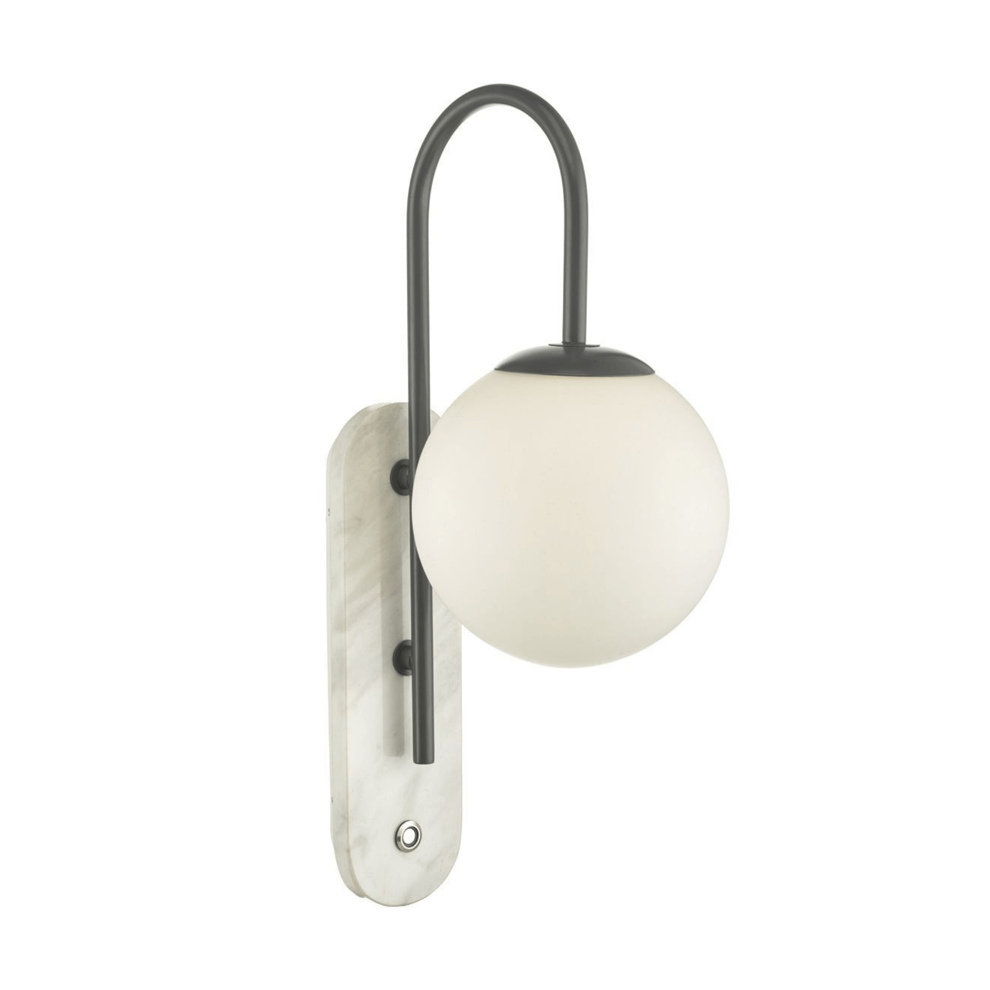 Dar Deuce Wall Light Grey & Marble IP44 - Cusack Lighting