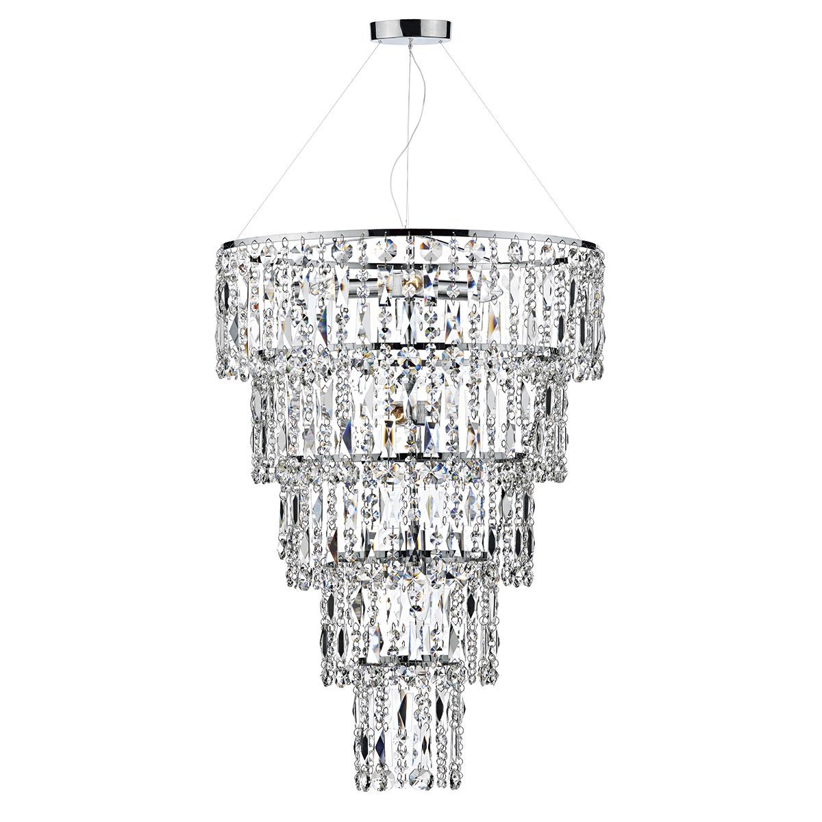 Dar Escala 6 Light Round Crystal Pendant - Cusack Lighting