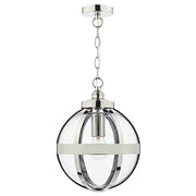 Dar Heath 1 Light Pendant Polished Nickel - Cusack Lighting