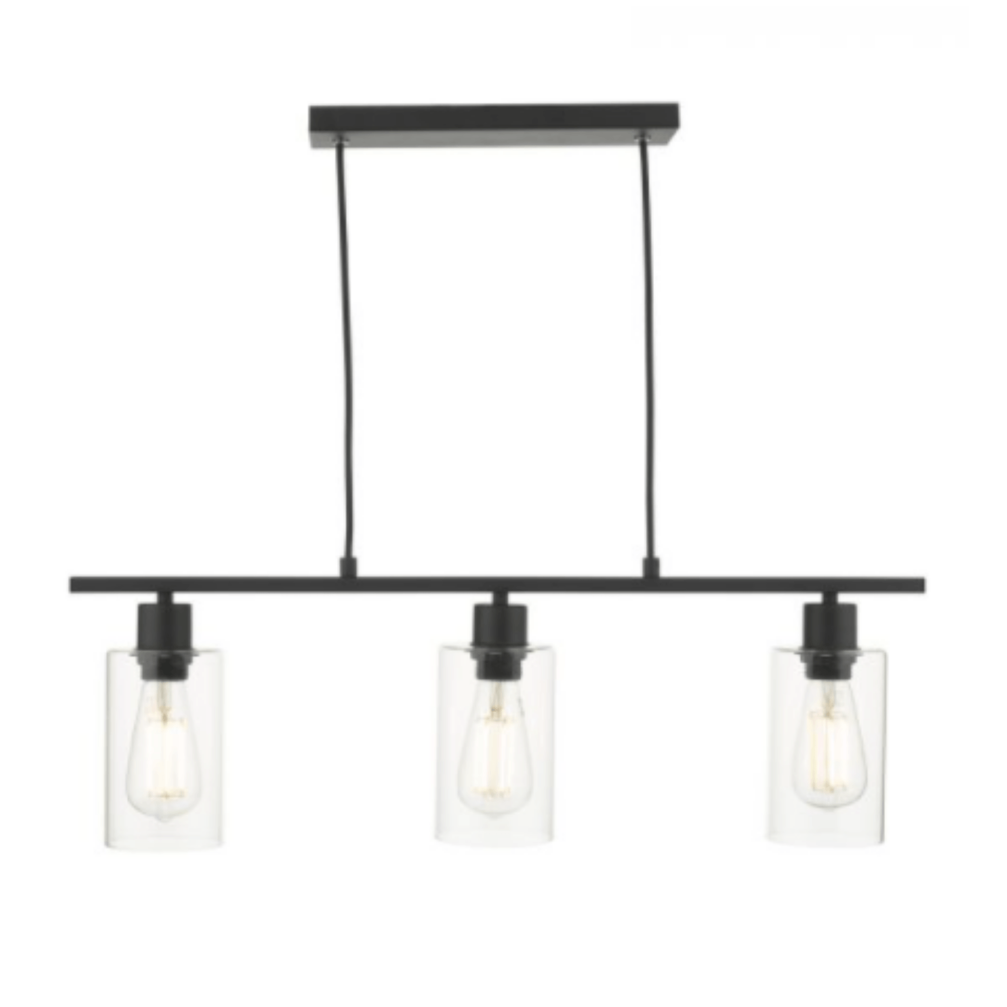 Miu 3 Light Bar Matt Black Glass - Cusack Lighting