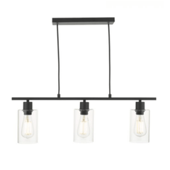 Miu 3 Light Bar Matt Black Glass - Cusack Lighting