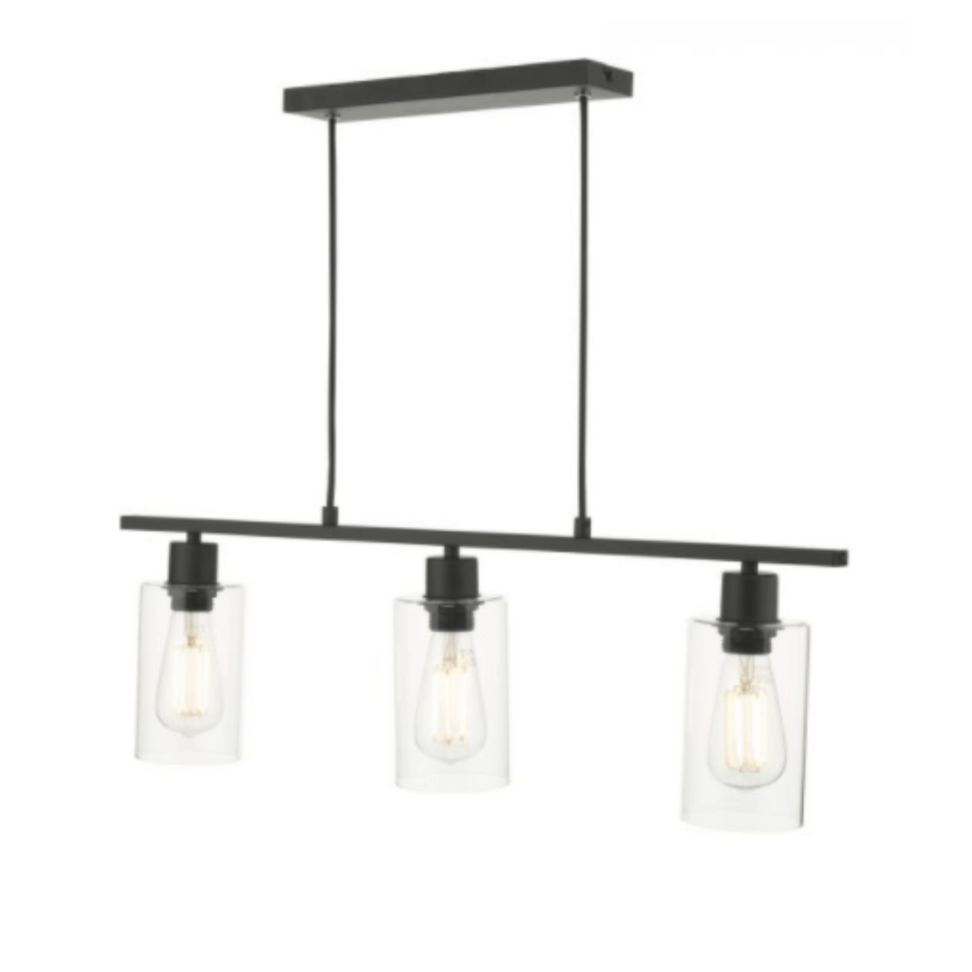 Miu 3 Light Bar Matt Black Glass - Cusack Lighting