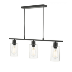 Miu 3 Light Bar Matt Black Glass - Cusack Lighting