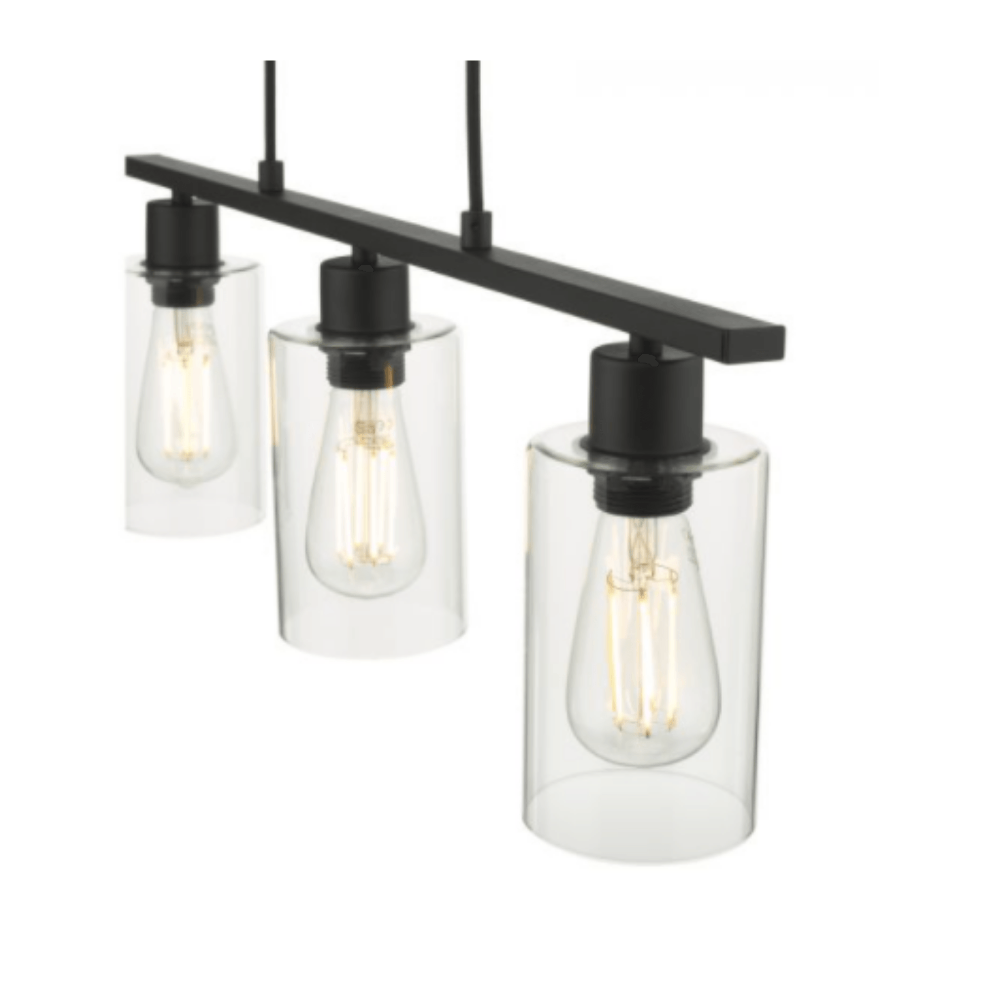Miu 3 Light Bar Matt Black Glass - Cusack Lighting