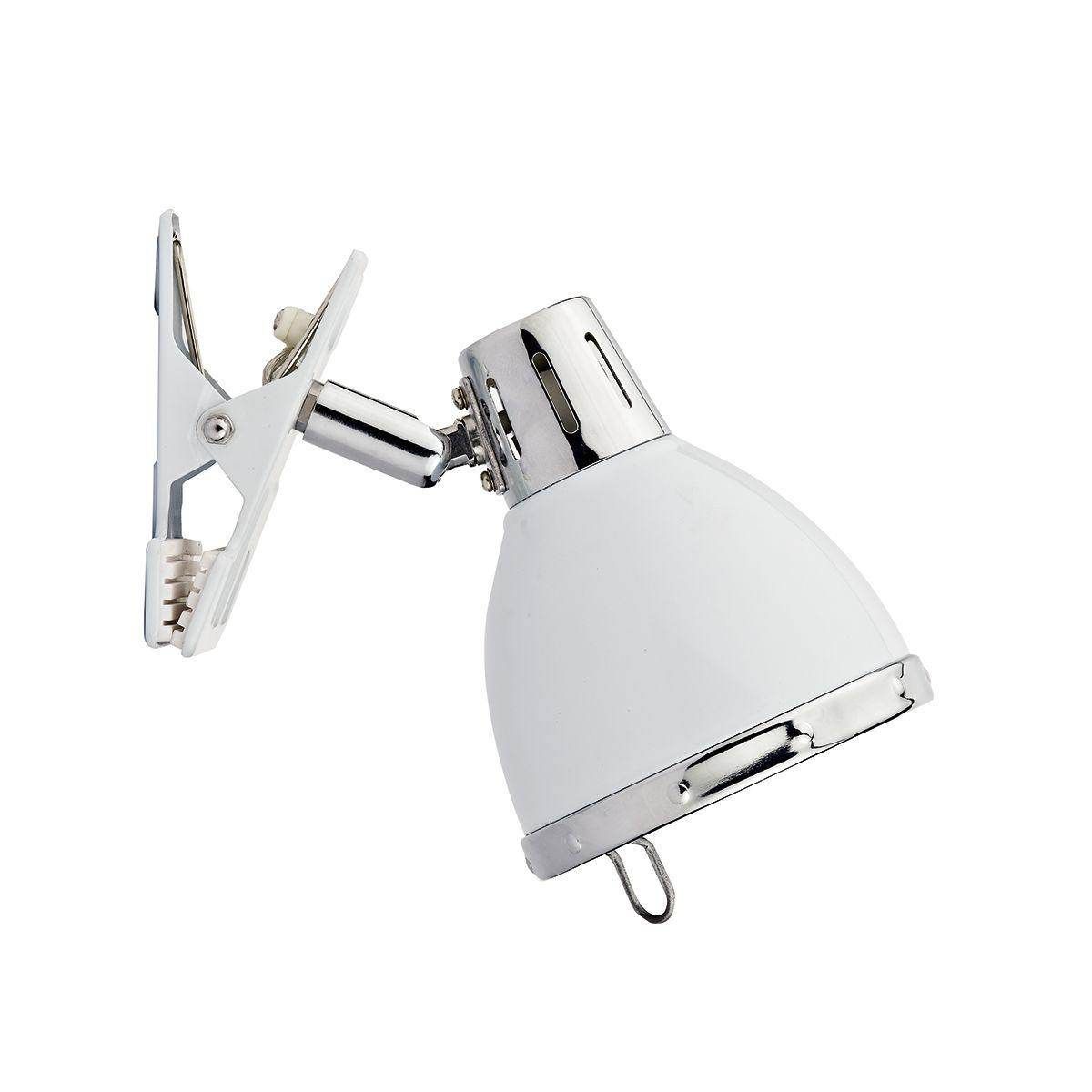 Dar Osaka 1 Light Clip On Spot White and Polished Chrome - Cusack Lighting