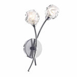 Dar Seattle 2lt Wall Light Satin Chrome & Sculptured Glass - Cusack Lighting