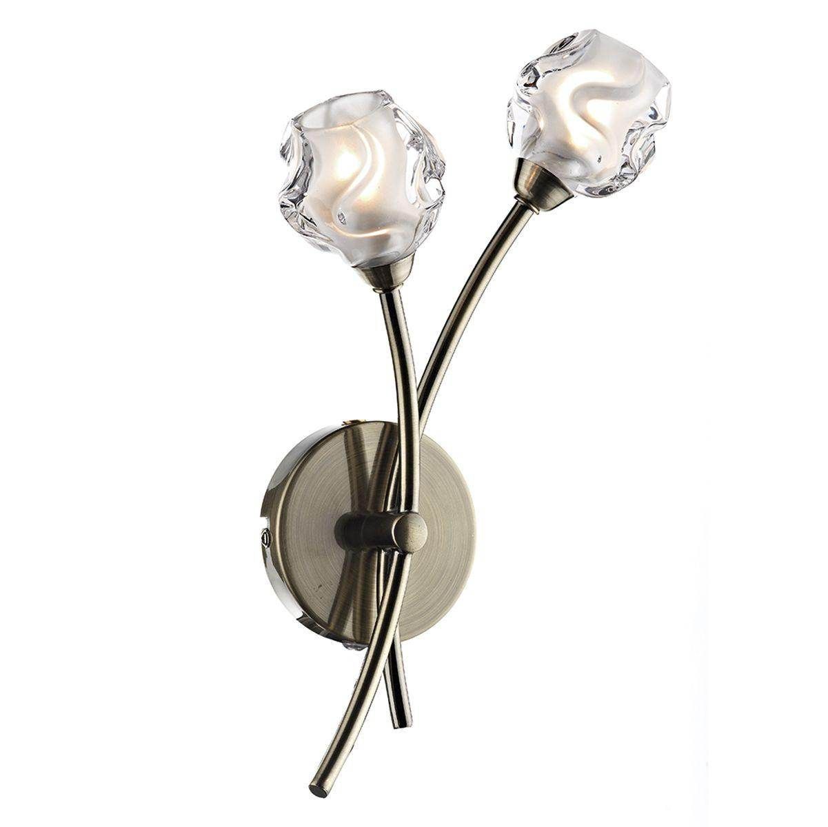 Dar Seattle Double Wall Bracket Antique Brass - Cusack Lighting
