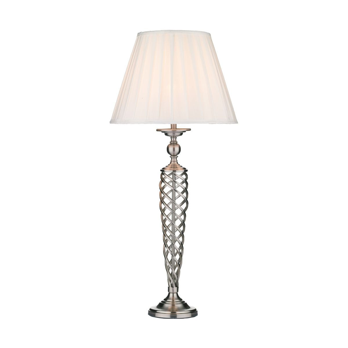 Siam Table Lamp complete with Shade Antique Brass & Satin Chrome