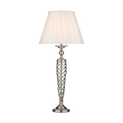Siam Table Lamp complete with Shade Antique Brass & Satin Chrome