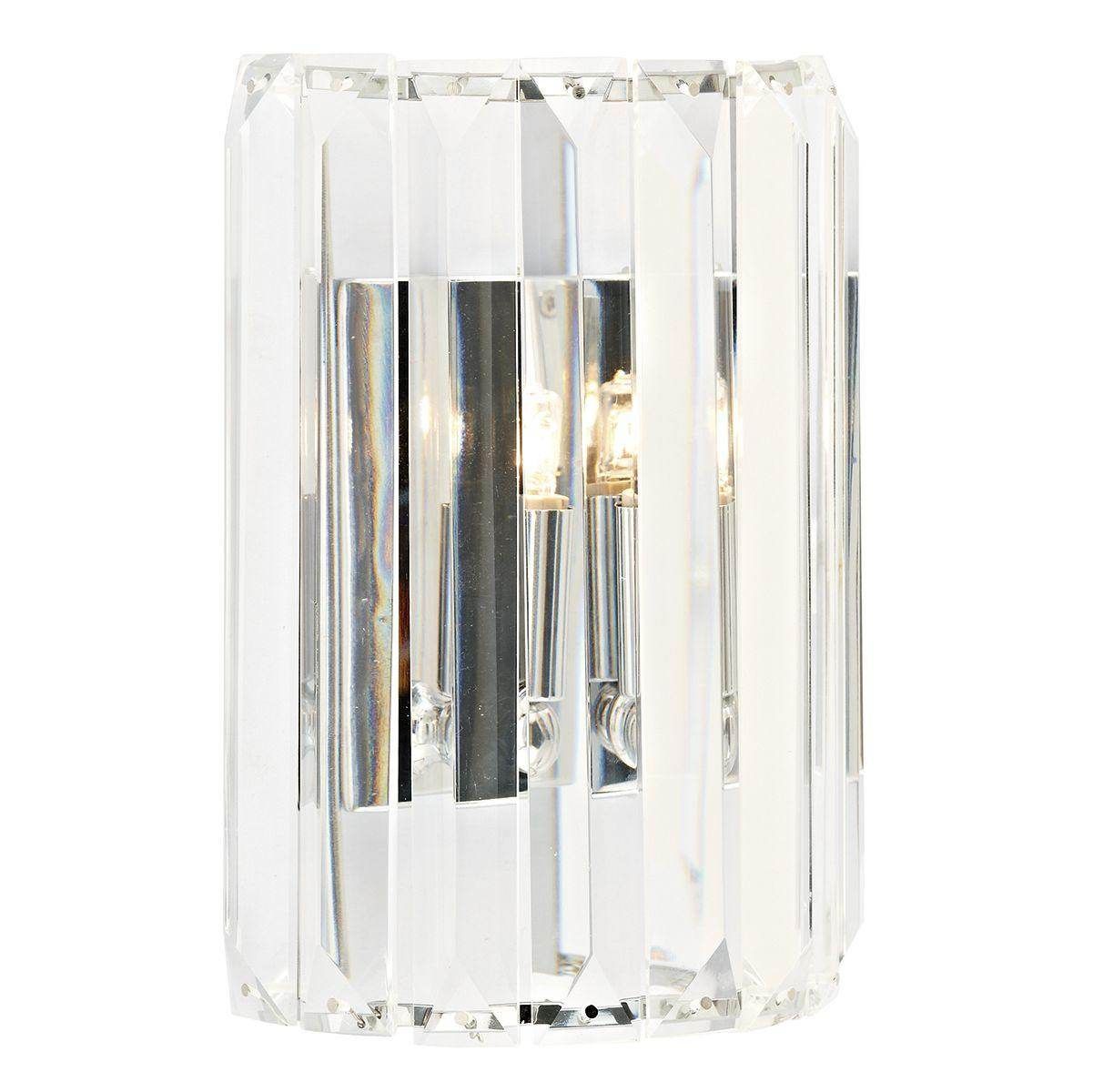 Dar Sketch 1 Light Crystal Wall Bracket Polished Chrome - Cusack Lighting