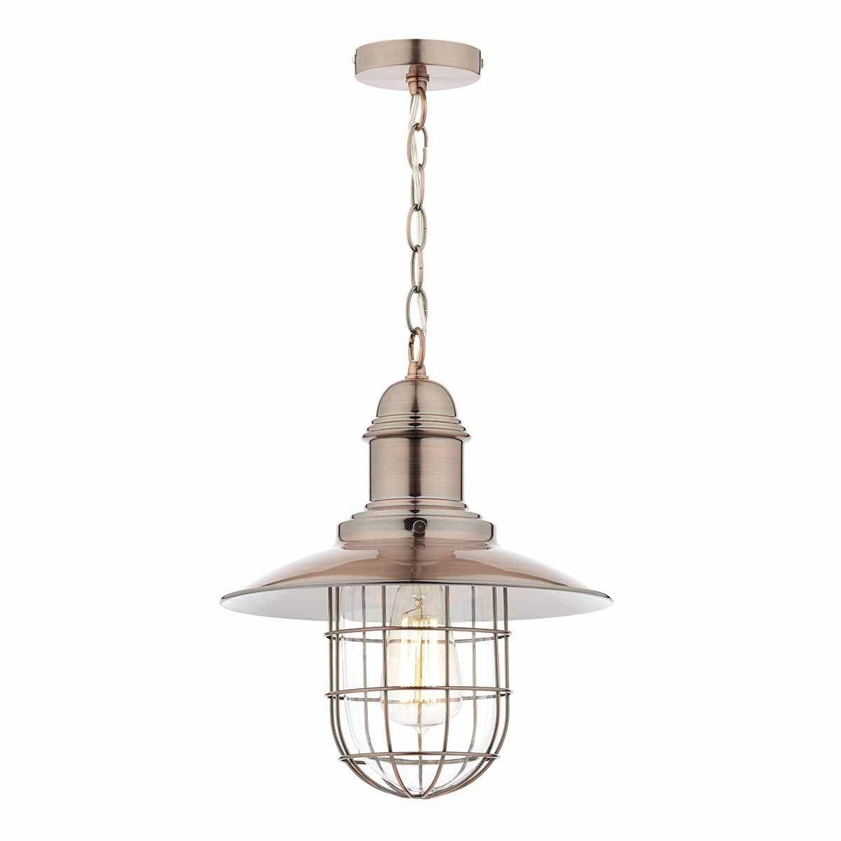 Terrace 1 Light Pendant Antique Chrome/Copper-Finish