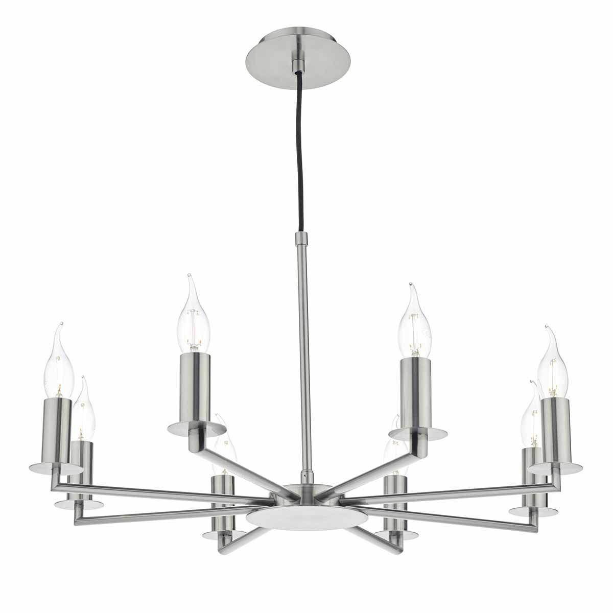 Dar Tyler 8 Light Fitting Satin Nickel  Fitting Only - Cusack Lighting