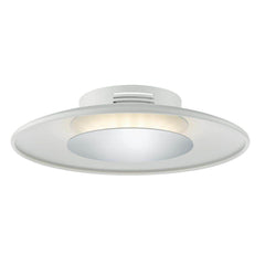 Dar Worcester LED Small Ceiling Flush White & Polished Chrome - Cusack Lighting