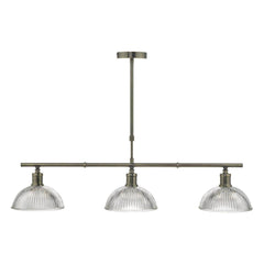 Dar Dara 3 Light Bar Fitting Antique Brass & Glass - Cusack Lighting