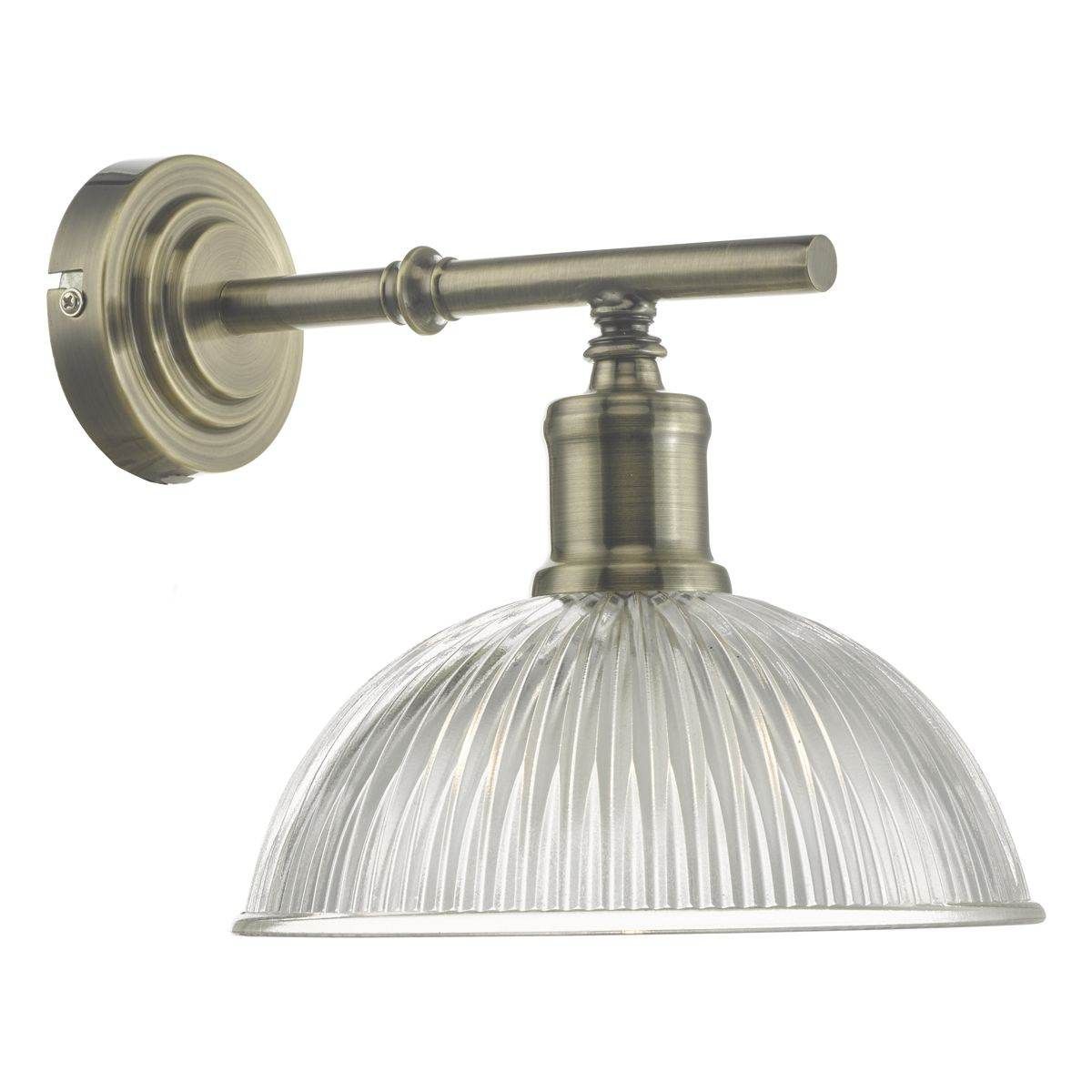 Dar Dara Wall Light Antique Brass & Glass - Cusack Lighting