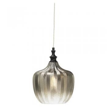 Darby Pendant Ceiling Light - Black with Faded Smoked Glass Finish