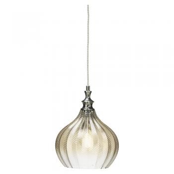 Darby Pendant Ceiling Light - Chrome with Faded Congnac Glass Finish