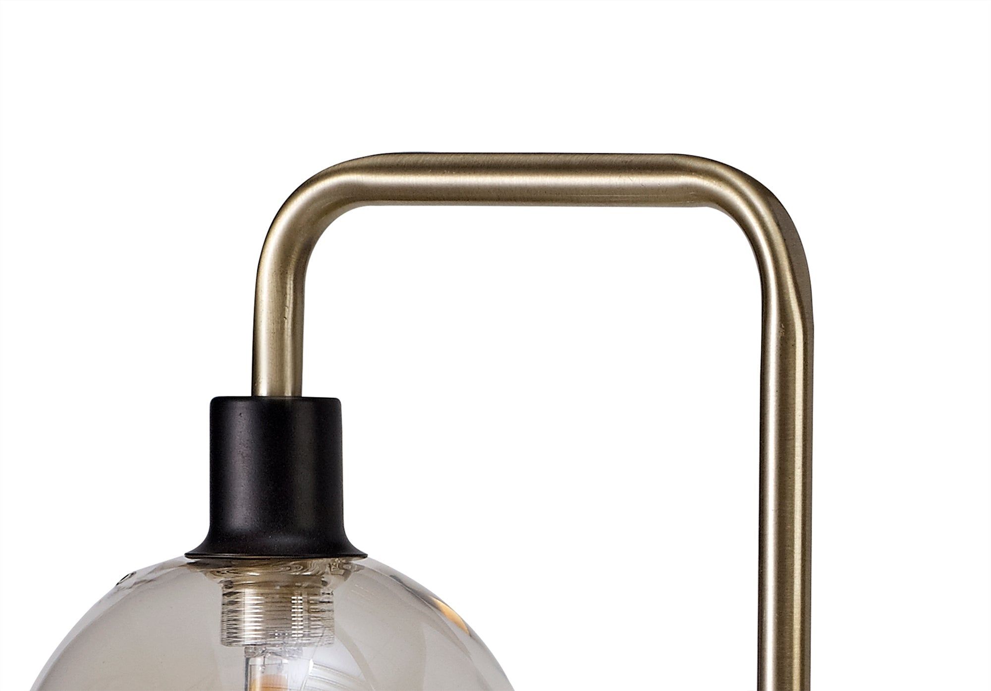 Darcy Table Lamp, 2 Light G9, Matt Black/Antique Brass/Cognac Glass