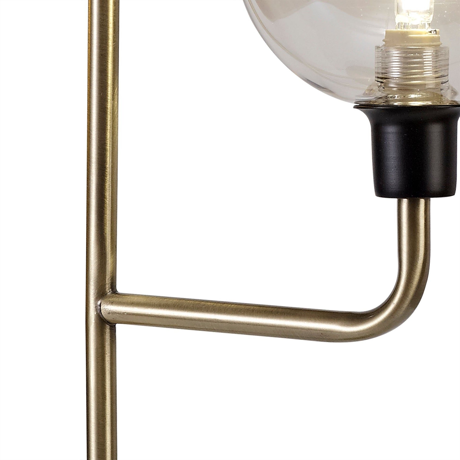 Darcy Table Lamp, 2 Light G9, Matt Black/Antique Brass/Cognac Glass