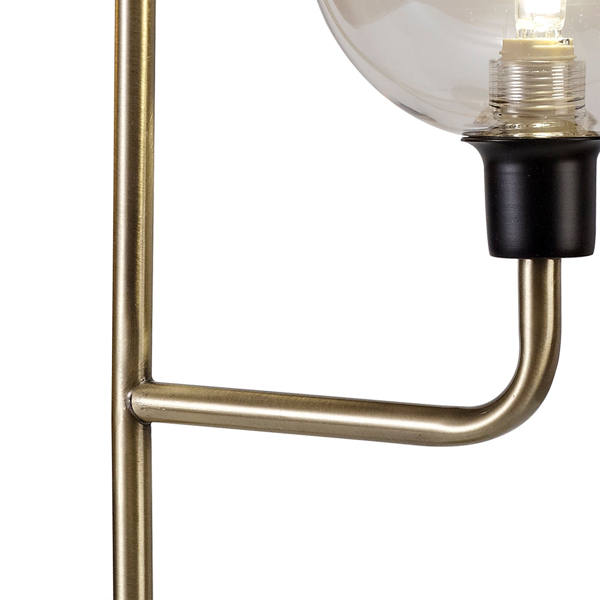 Darcy Table Lamp, 2 Light G9, Matt Black/Antique Brass/Cognac Glass