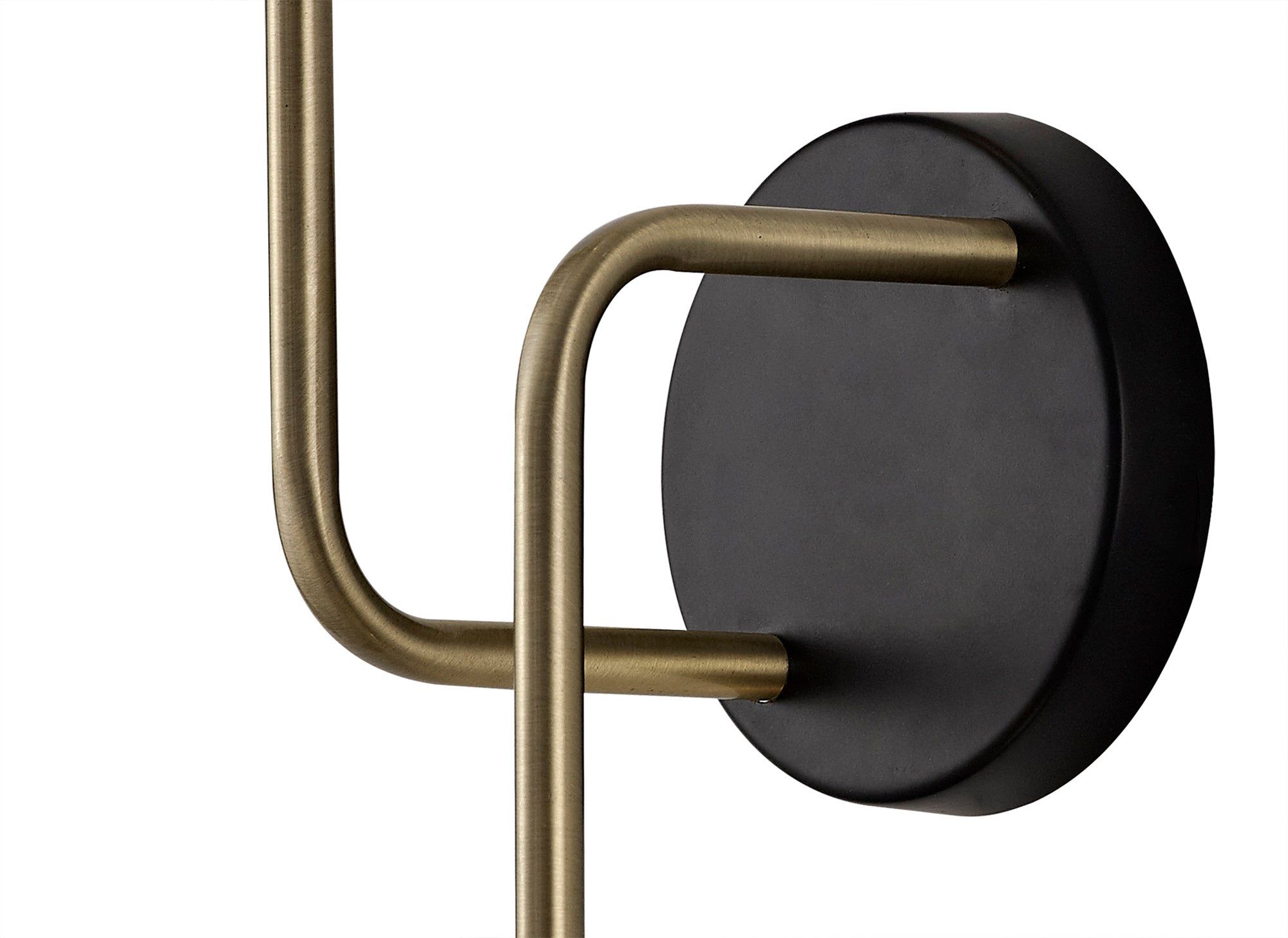 Darcy Wall Lamp, 2 Light G9, Matt Black/Antique Brass/Cognac Glass