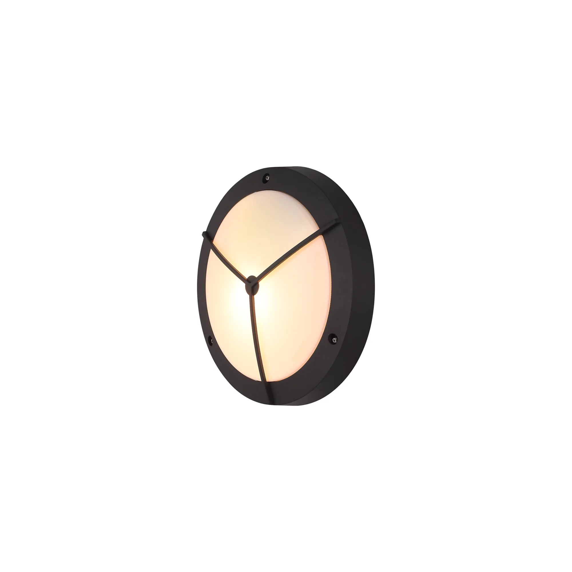 Daru Flush Wall Lamp IP54 - Black/White