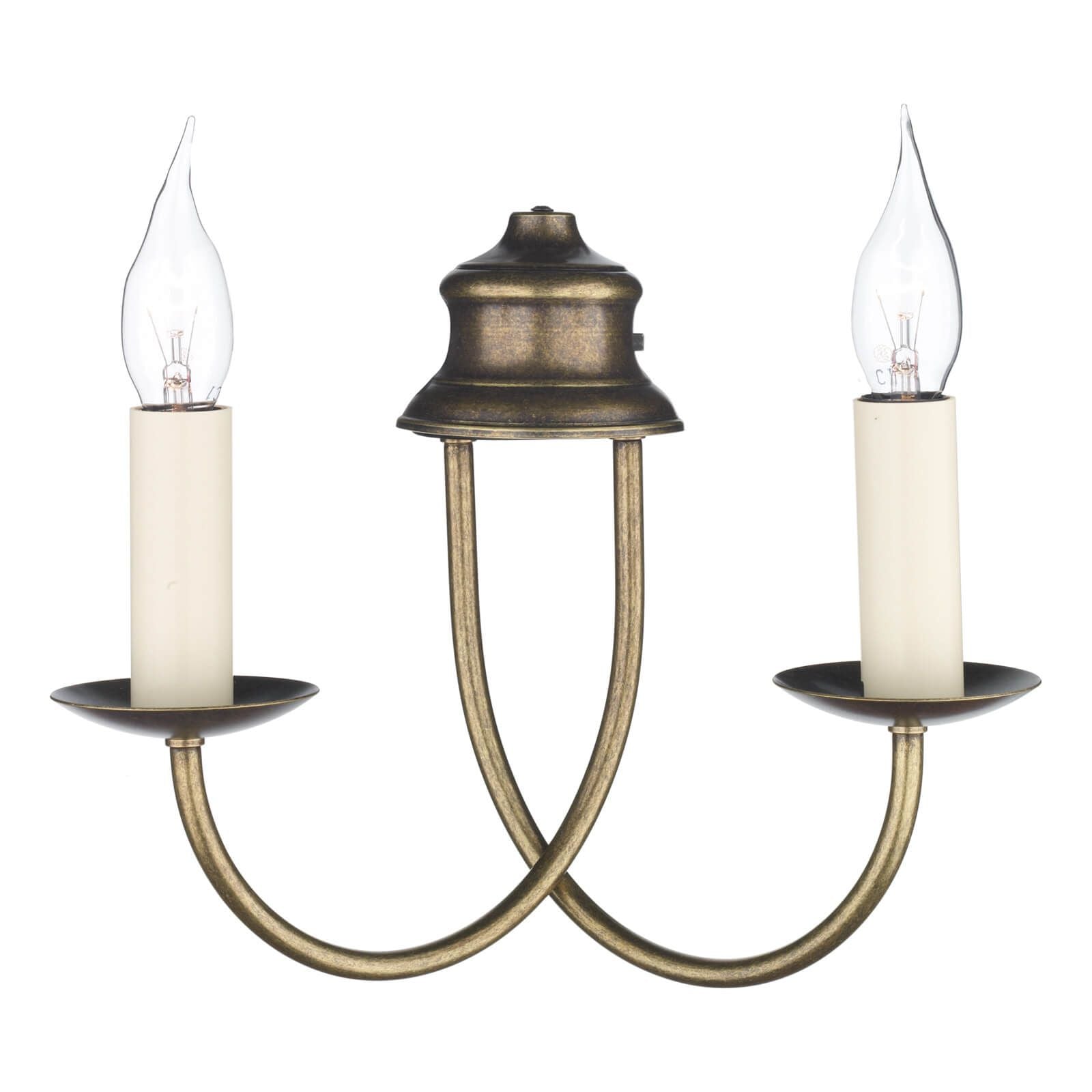 Bermuda Double Wall Bracket Cream Gold/Aged Brass Finish 