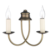 Bermuda Double Wall Bracket Cream Gold/Aged Brass Finish 