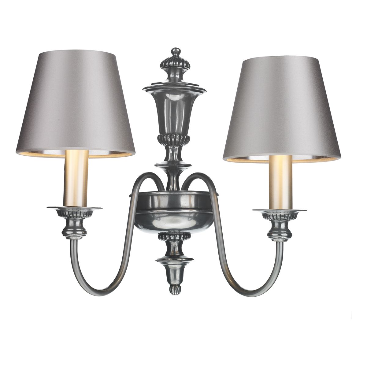 Dickens Double wall light in bronze/pewter