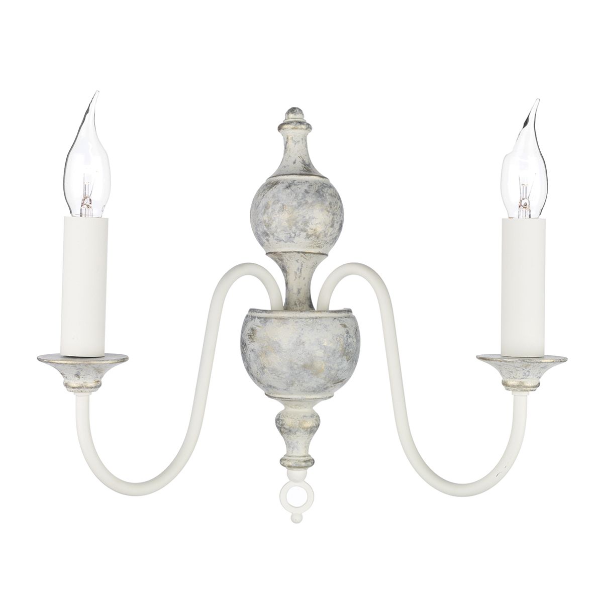 Flemish double wall light in bronze/Powder Grey & Gold