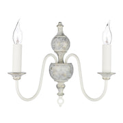 Flemish double wall light in bronze/Powder Grey & Gold