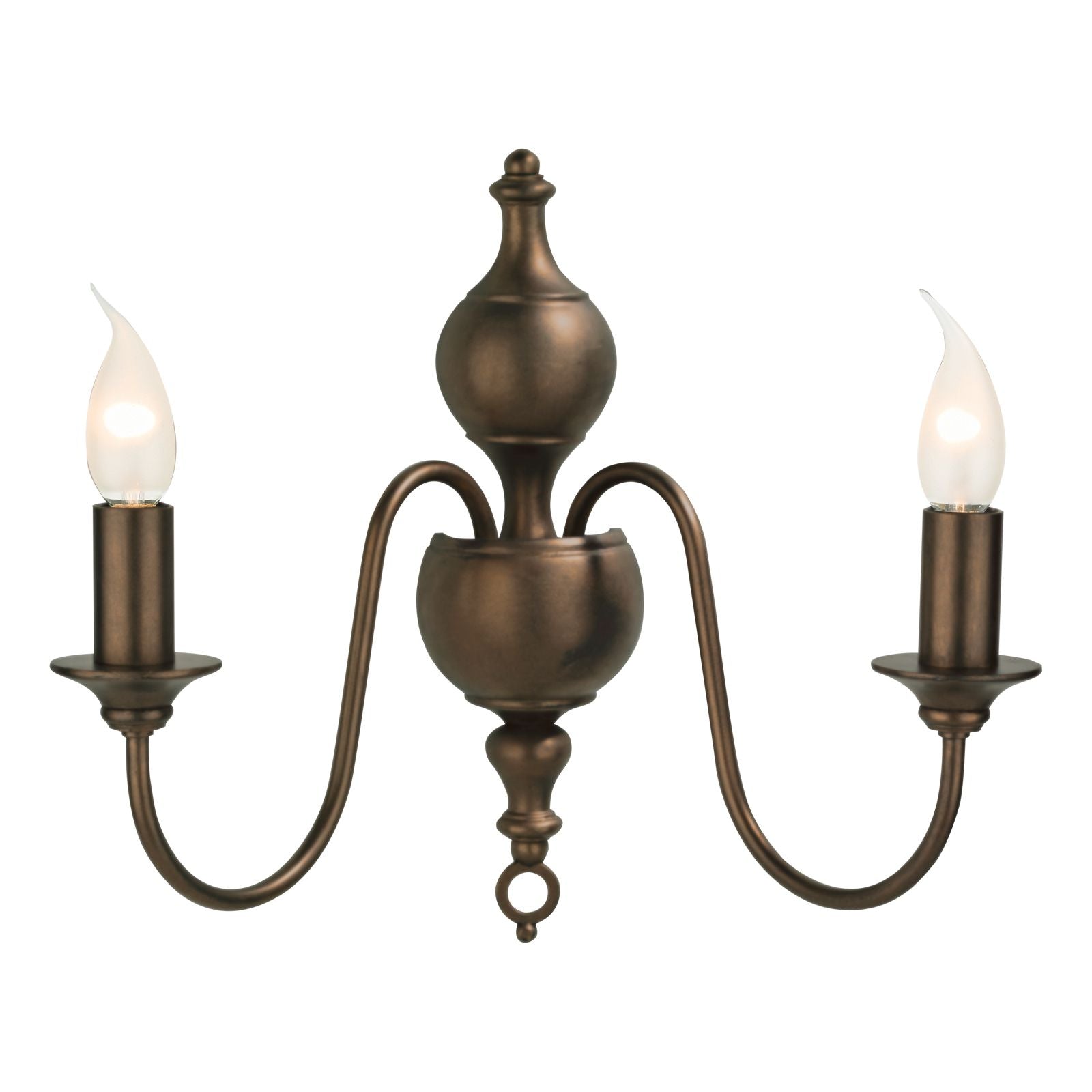 Flemish double wall light in bronze/Powder Grey & Gold
