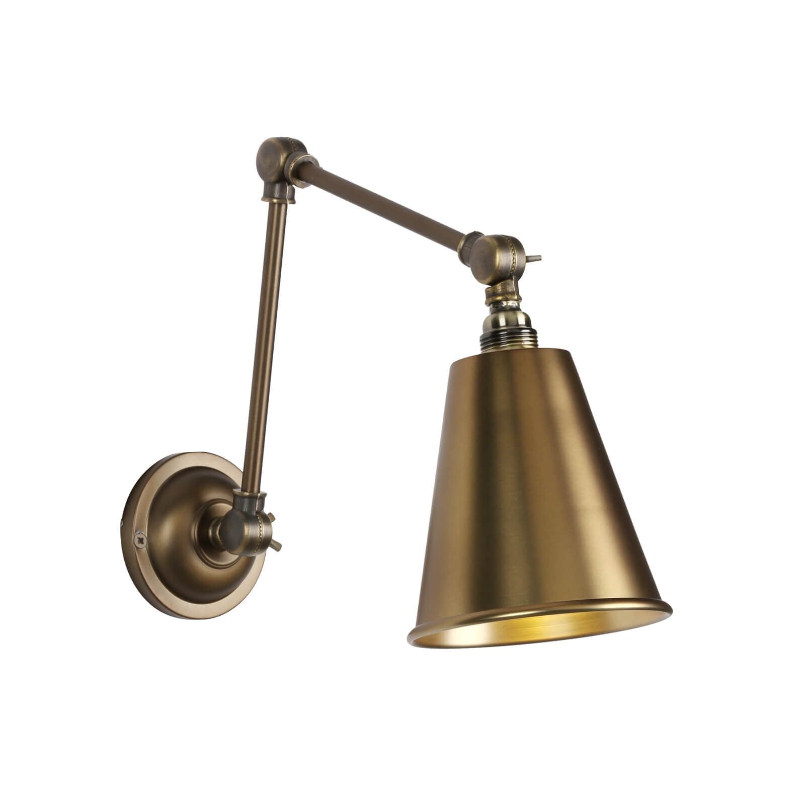 Hackney single wall light in polished chrome/antique brass - Finish
